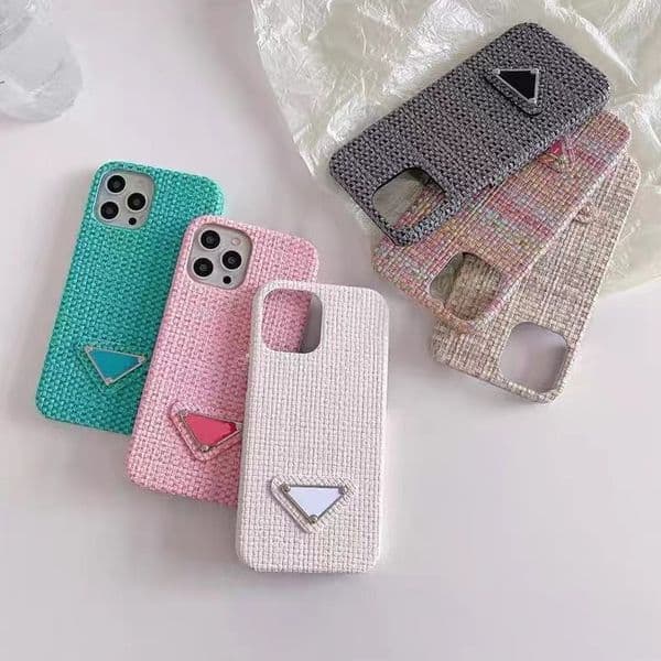 2026 New Durable Weave Designer Phone Case For Apple Iphone Air 17 Pro Max 16E 15 14 Plus Luxury cologne perfume PU Leather Velvet Lining Ba