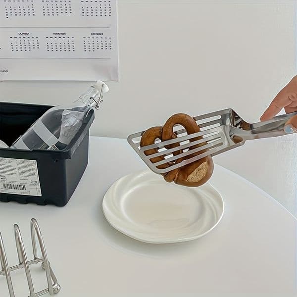 Stainless Steel Multifunctional 1pc Serving Tongs Effortless Food Prep Presentation for Buffet, Fish Frying, Bread, Steak, Salad, and Dessert - Kitchen Tools