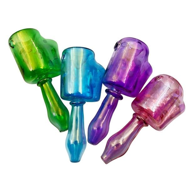 Glass Sherlock Pocket Bubbler Pipe Heavy Wall Glass design Smoking Spoon Pipe