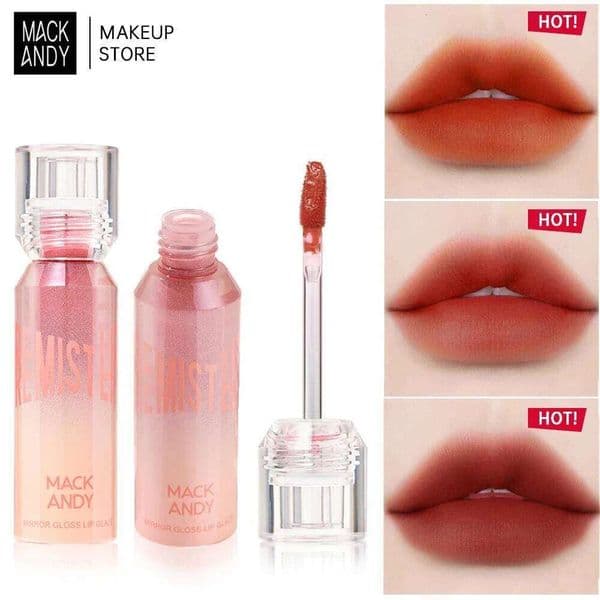 MACKANDY Mirror Gloss Glaze Cute Girl Matte Lipstick Makeup Cosmetics Long-lasting Waterproof Non-fading Sexy Lip Plumper W260311