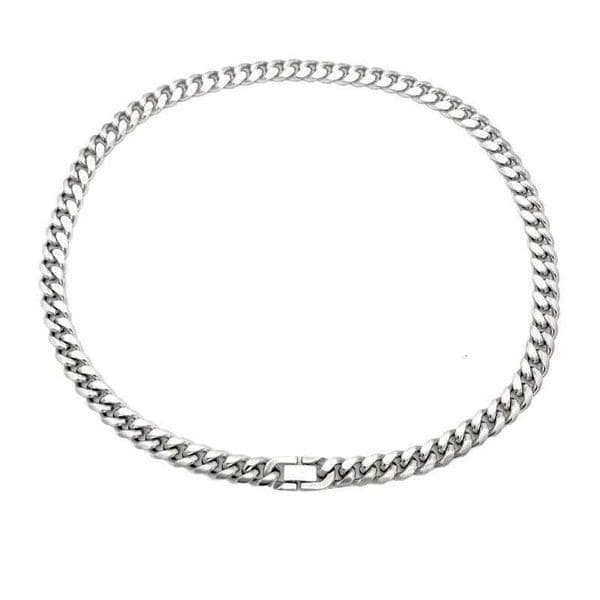 6/8 MM Stainless Cuban Necklace for Men Women Hiphop Punk Neck Classic Cuba Necklaces Male Steel Chains New H260311