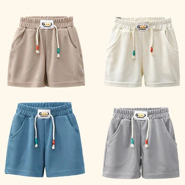 Summer Boys Shorts Candy Color Beach Shorts for Kids Casual Elastic Waist Children Short Pants Sport Clothing Outwear 260305