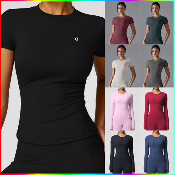 Women Yoga Shirt Tops Cew Neck Fintness Short Sleeve Crop Top T Shirt Skinfriendly Workout Summer Top Women Women Gym T-Shirt