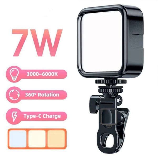 Portable Selfie Fill Light Clip-On LED Lamp 3 Brightness Modes for Mobile Phone Laptop iPad Video Call Makeup Photography 26W0312