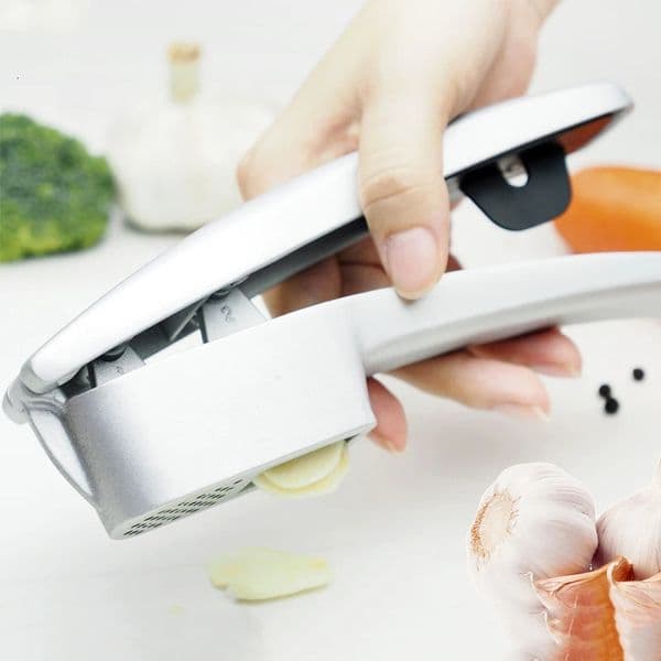 2 In 1 Garlic Press And Garlic Slice Manual Aluminum Alloy Garlic Squeeze Crush with clean tool Dishwasher Safe 260227