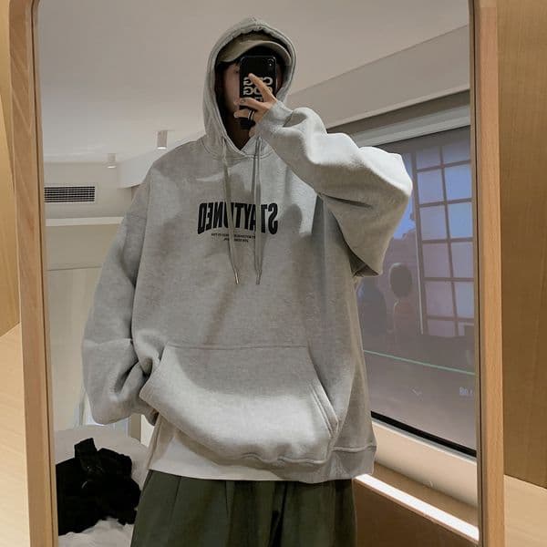 Men's Hooded Sweatshirt Autumn Trend Designer Hoodie Style Letter Print Casual Hoodie Hong Kong Style Plus Size Youth Pullover Jacket
