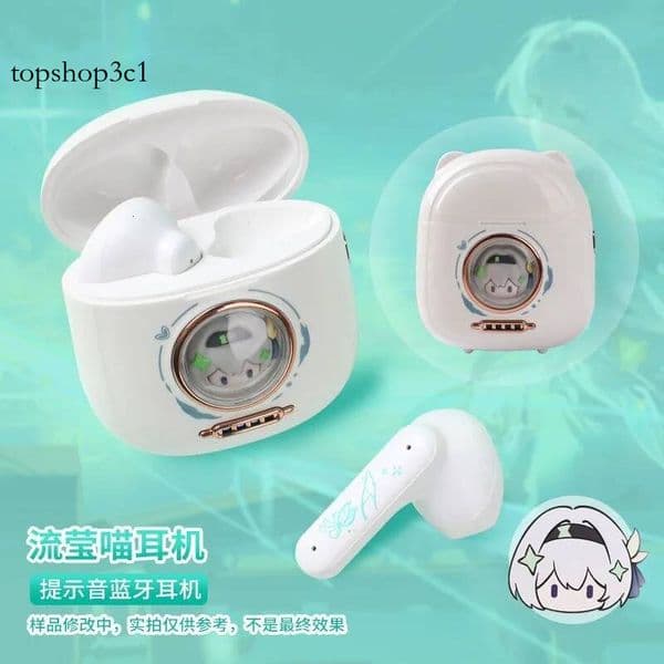 Cute Firefly Theme Earphone Anime Honkai Impact 3 Bluetooth 5.3 Headphone Cosplay Wireless HIFI Touch Control Student Comic Gift