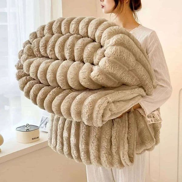 Double Sided Soft Shawl - Thick Warm Cover Air Conditioning Blanket, Office Nap Blanket L260601