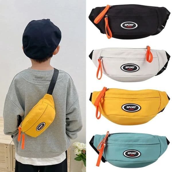 Fashion Cute Childrens Chest Bag One Shoulder Crossbody Fanny Pack Canvas Diagonal Girl Boy Zipper Coin Purse 260311