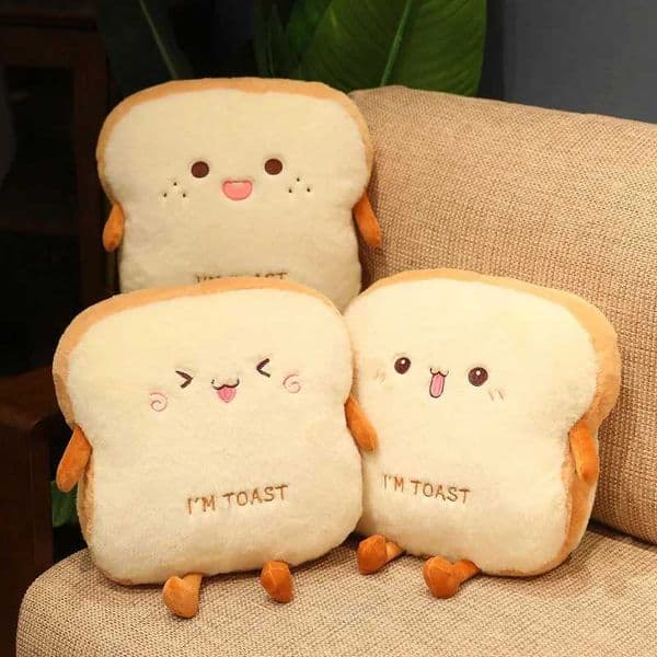 35cm Plush Bread Pillow Soft Toast Simulation Food Doll Warm Hand Cushion Home Decor Cute s Toy Birthday Gift Z251209
