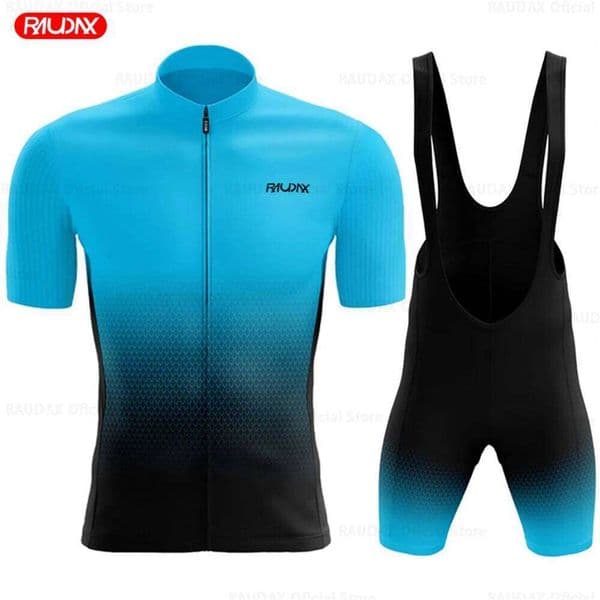 Raudax Set Man Jersey Short Sleeve Bicycle Cycling Clothing Kit Mtb Bike Wear Triathlon Suits Ciclismo 26Y0311