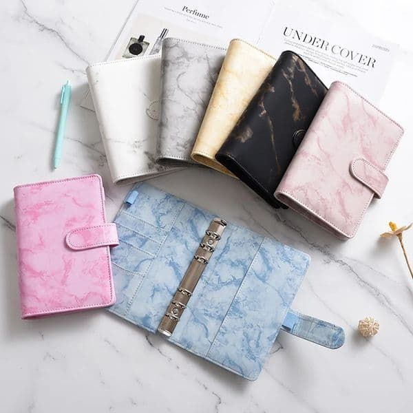 A5 A6 White Black Color Marble Binder DIY Binder Only Cover Diary Agenda Planner Paper Cover School Stationery 260312
