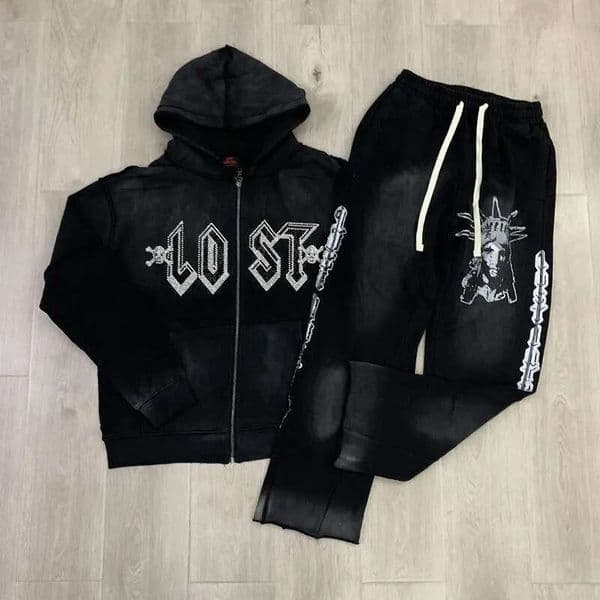 Men's Tracksuits High Street Shinning Zipper Hooded Hoodies For Men Cardigan Terry Loose Casual Sweatshirt Jacket Home Casual Men's Clothing