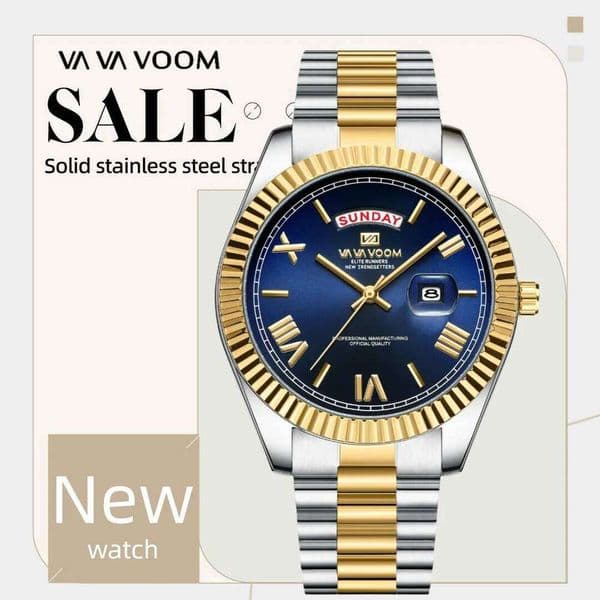2026 New Watch Luxury Style High Quality Solid Stainless Steel Strap Quartz Week Movement Diving Series Business Men Watches
