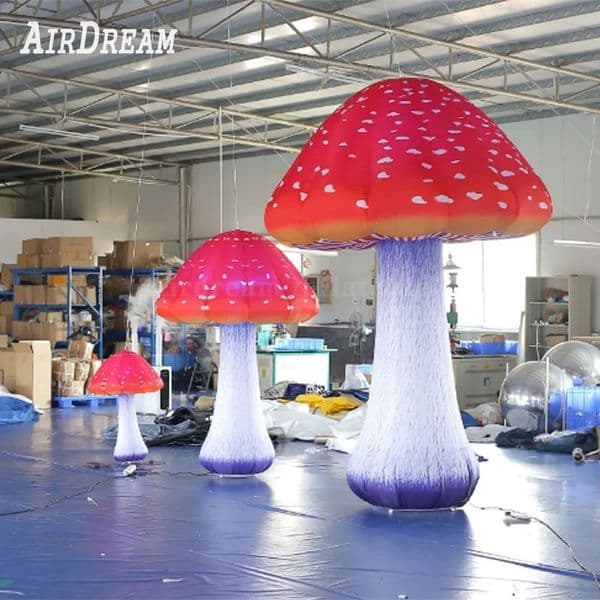 Free delivery Full Printing Giant Inflatable Mushroom Glow in the Dark with 16 Colors LED Lights Changing for Event Wedding Party Decoration