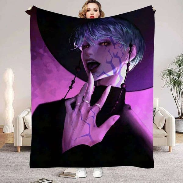 kpop Demon Hunters Huntrix Blankets Quality Soft Warm Throw Blanket Winter Kids Couch Bed Fluffy Bedspread S26