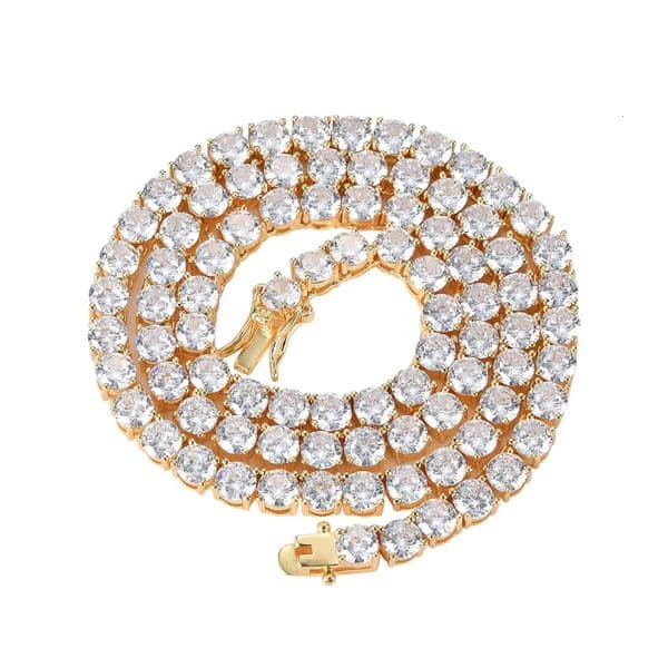 USA Warehouse Fast Shipping 925 Silver 18inches Necklace GRA Certificated Iced Out Moissanite Tennis Chain Men