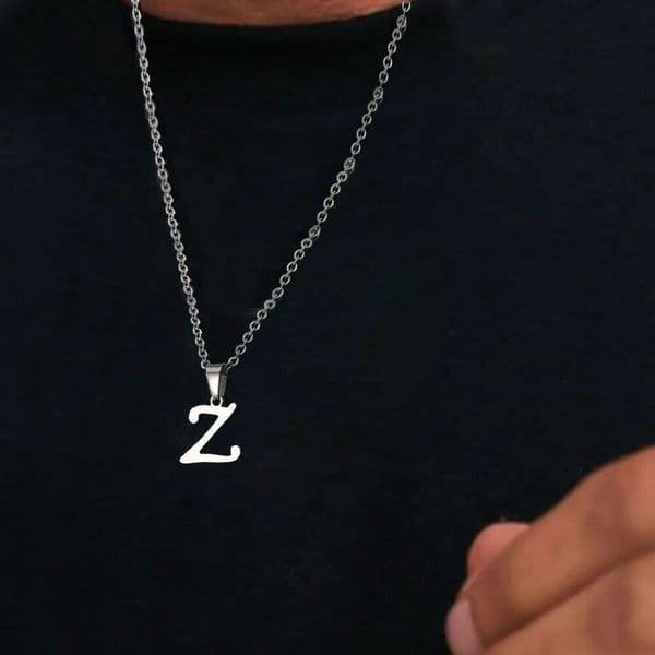 FNIO Simple Silver Color 26 Letter Pendant Necklace Fashion Unisex A-Z Initials Stainless Steel Choker Clavicle Chain Jewelry H260311