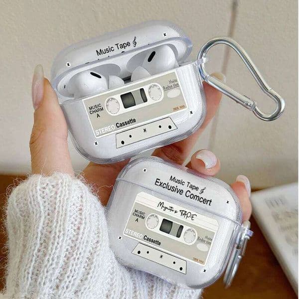 Retro Music Cassette Tape Earphone for Pro/Pro2/Pro3 Headphone Cover For AirPods 4/3/2/1 Shockproof Protective Case 26L0312