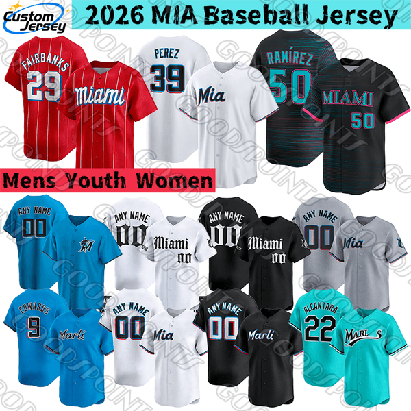 Miamis Marlins Jersey Eury Perez Sandy Alcantara Agustin Ramirez Fairbanks jersey Jakob Marsee Edwards Lopez Stowers Andre Dawson Florida Marlin Baseball Jerseys
