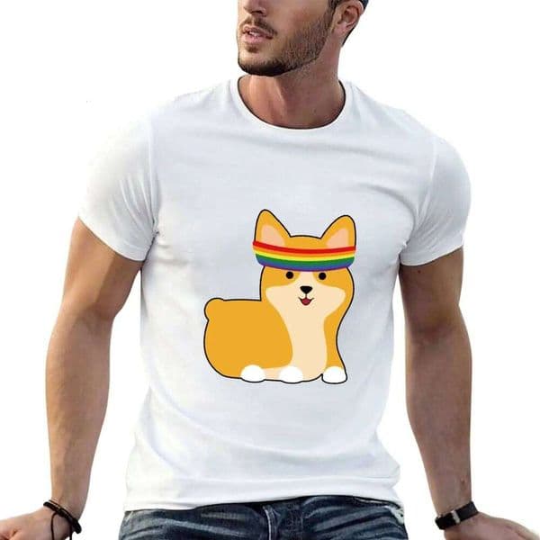 T-Shirt shirt graphic cotton shirts Corgi t man LGBTQ for H260312