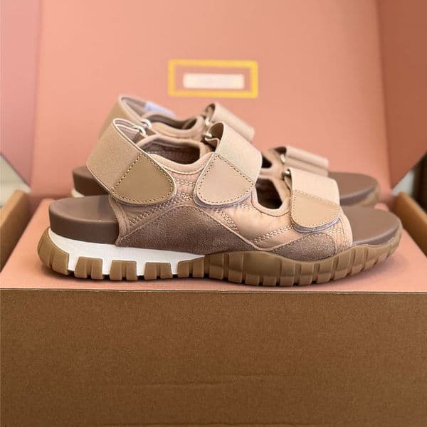 Suede classic Cloth Platform sandals womens Casual Flat heel slides Beach sandals luxury designer sandals for womens summer beach shoes