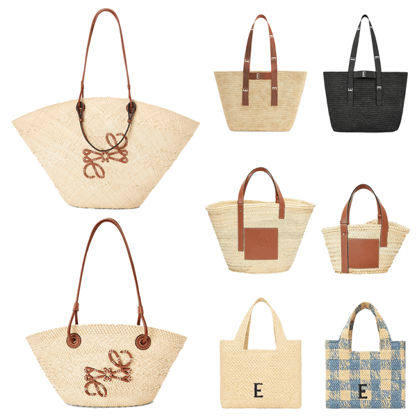 Summer designer bags Luxury handbag Raffias Straw weave Anagram Basket bag Women men Linen woven Font Tote bag fashion Shoulder beach bag vacation travel Shopper bag
