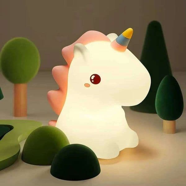 Unicorn Cute Silicone LED Light For Kids Children USB Rechargeable Cartoon Animal Bedroom Decor Touch Night Lamp for Gifts 26Y0313