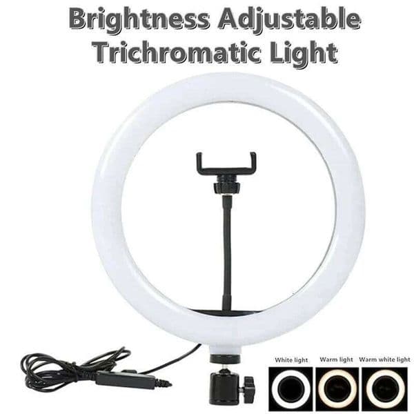 16/26/33cm LED Photography RingLight 3 Modes Dimmable Selfie Ring Light with Phone Stand For Tiktok Video Live Makeup Fill Lamp 26W0312