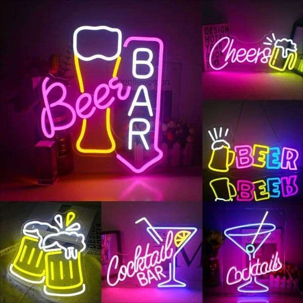 Beer Sign Led Neon Lights For Wall Light Up Signs Home Bar Cart Restaurant Man Cave Bistro Club Party Decor 26H0313