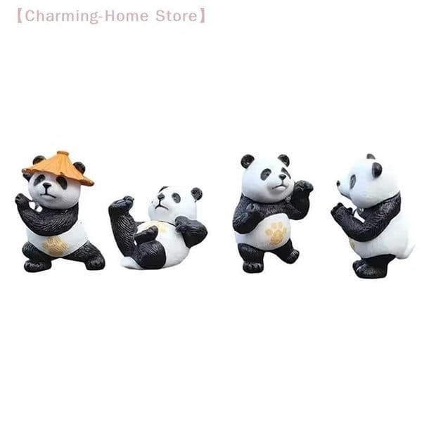 M4pcs/set Panda Design Car Ornaments Car Center Console Ornaments Off Desk Ornaments Small Car Interior Decoration K260313