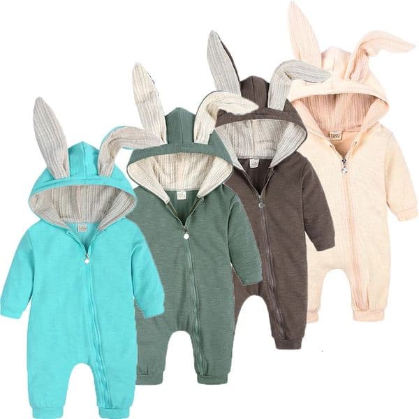 Novelty Rabbit Bunny Easter Costume Baby Girls Clothing Boys Romper Hooded Toddler Onesies Infant Bodysuit For born 324M 260312