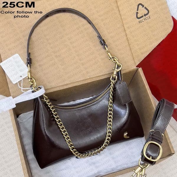 High Quality Juliet Shoulder Bag 25 30 38 Signature Hobo 2 HAMPTONS Half Moon Crossbody Bags Designer Handbag Womens Purse Underarm Totes Gold Chain Bag Wallet Brown