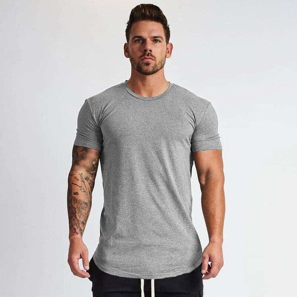 Muscleguys New Plain Clothing fitness t shirt men O-neck t-shirt cotton bodybuilding tee shirts slim fit tops gyms tshirt Homme T260312