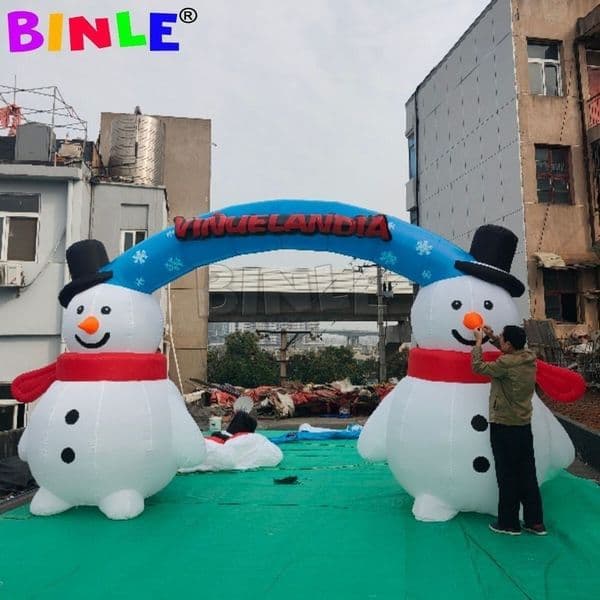 Holidays Giant Outdoor Inflatable Christmas Decoration Snowman Arch For Sale