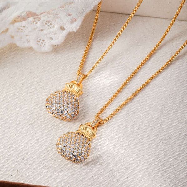 Trending Elegant Necklace Exquisite Fashionable Versatile With A High-End Feel Money Bag Sweater Chain Light Luxury And Sophisticated Necklace For High-Quality