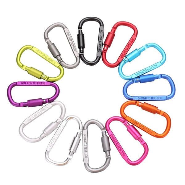 Tactical D Keychain Carabiner Clip Set Aluminium Alloy Tourist Hooks Fishing Carbin Buckle Caribiner Key Holder Camping 260228