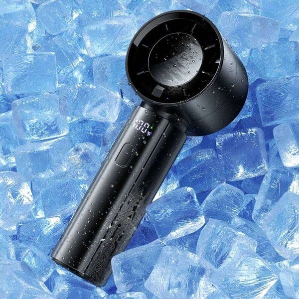 coldSky Portable Handheld 3000mAh Battery Operated Cooling 5 Speed Adjustable Small Desktop Fan With Digital Display 26L0313