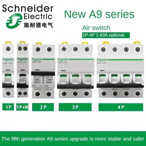 Schneider Air Switch Miniature Circuit Breaker iC65N 1/2/3/4P Household 1/2/3/4/6/10/16/20/25/32/40/50/60/63a Air Switch AC C/D X260313