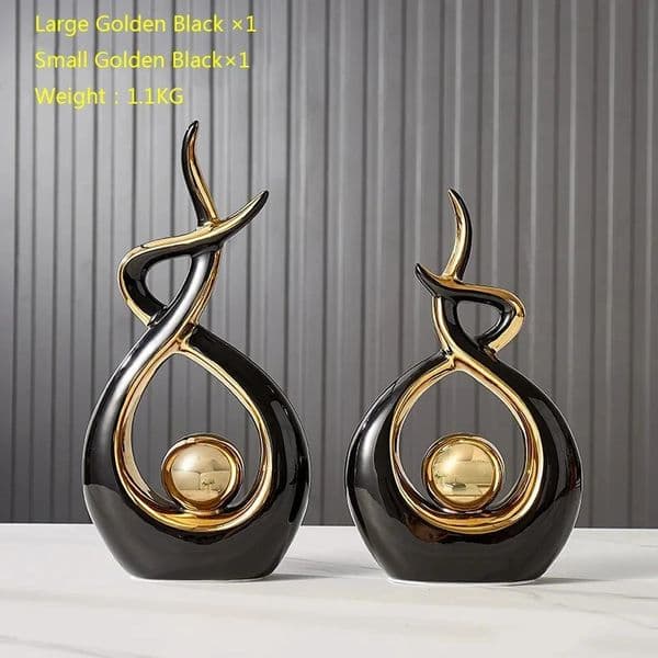 Nordic Home Decor Figurines for Interior Living Room Desk Ceramics Decoration Accessories Statue Sculpture Feng Shui Ornaments 260312