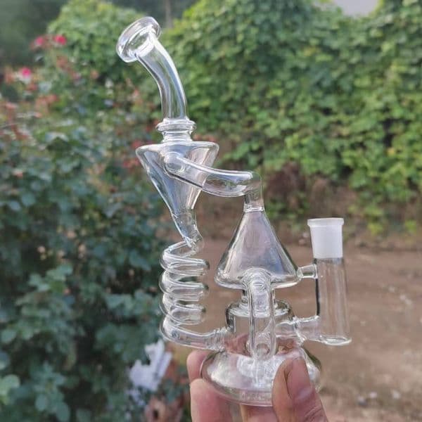 heady purple great functioning pipes 8" fab egg Hookahs Cyclone Helix perc bongs double piece oil water pipe 14mm bowl green