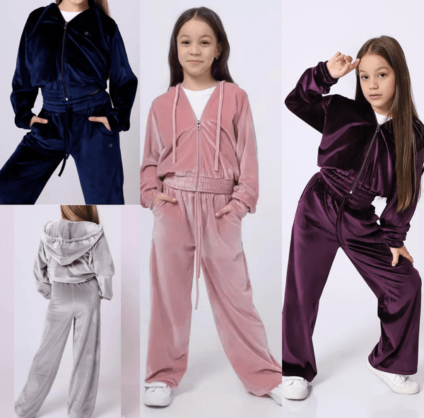 A1696 New Fall/winter Kids Fashion 3D Silver Sports Hooded Velvet Sweater Set Leisure Hoodies Loose Straight Sweater Two-piece Suit
