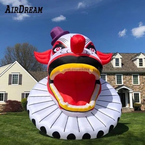Creepy big giant inflatable clown head 8.2/16/26ft high inflatables halloween ghost with LED light