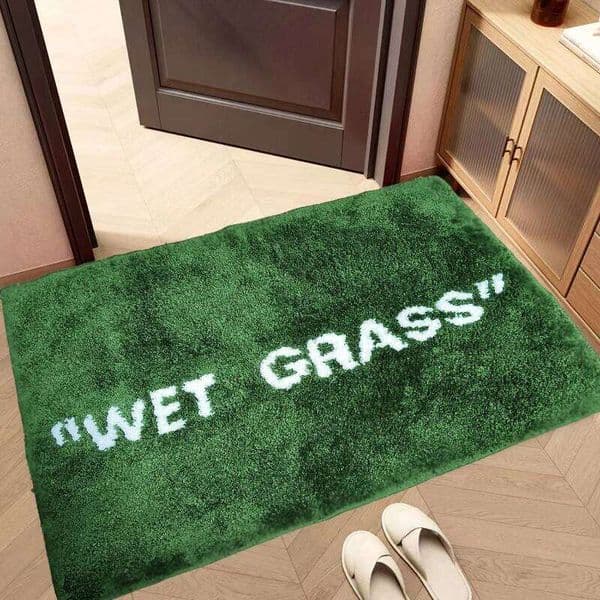 50x80cm Trendy Fashion Wet Doormat Flocking Tufted Carpet Green Grass Fluffy Plush Lounge Bedroom Bedside Rug Floor Mat 26H0313