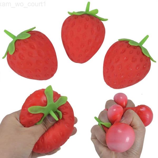 Soft Strawberry Fruit Squishy Toy Slow Rising Stress Relief for Kids Adults Squeeze Anti-Anxiety Sensory Fidget Toy H260313