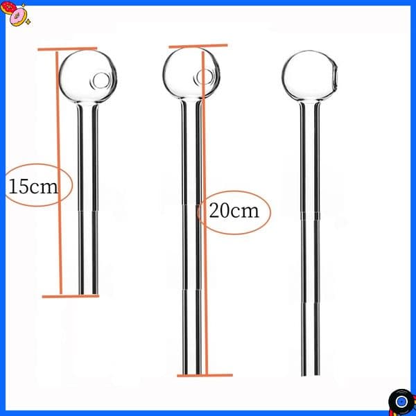 Wholesale Long 15cm/20cm Big Thick heady Clear Glass Smoking Oil Burner Pipes Smoke Straight Tube Pipe Water Hand Nail Tips Transparent with 30mm ball