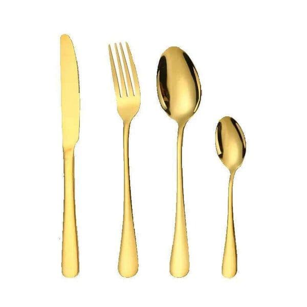 Dishwasher Safe Gold Flatware Stainless Steel Cutlery Dinnerware Set B2
