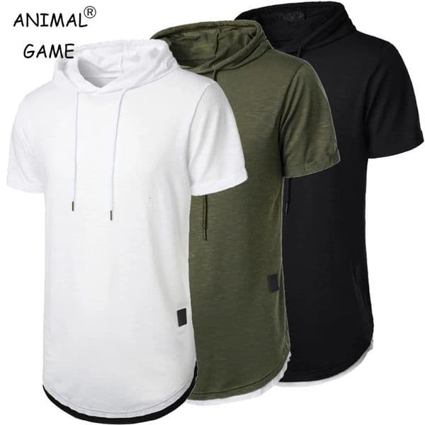 Summer Hooded Sweatwear Mens Short Sleeve Loose Tshirt Solid Color Lightweight Hoodie Fitness Breathable Collar Tops 260312BJ