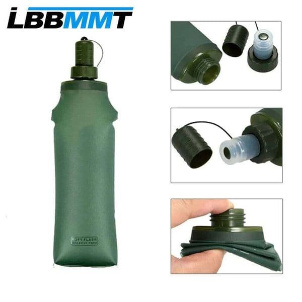 250ML 500ML TPU Soft Folding Water Bottles BPA-Free Collapsible Flask Hydration Pack - Ideal for Running Hiking Cycling Z260313