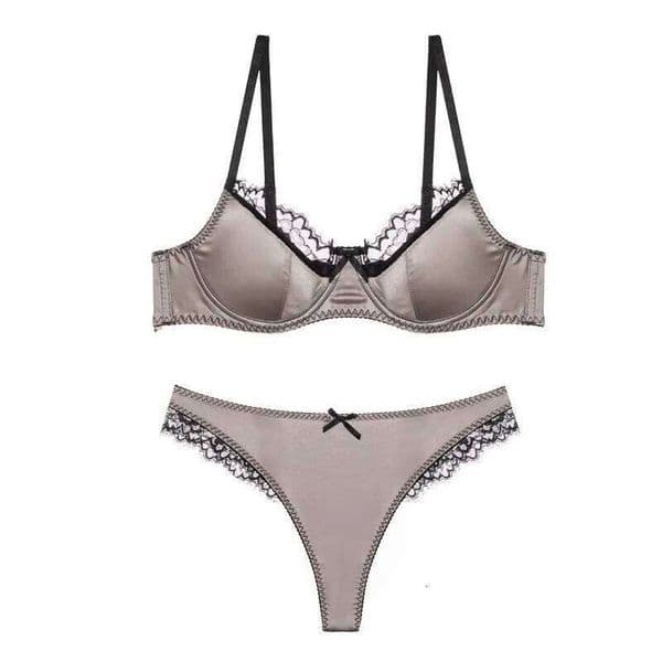 Elegant Red Satin Lingerie Set, Zodiac Inspired Bra Small Chest, Push Up Gathers Anti Sagging, Sensual Lace Bralette Women Tushy